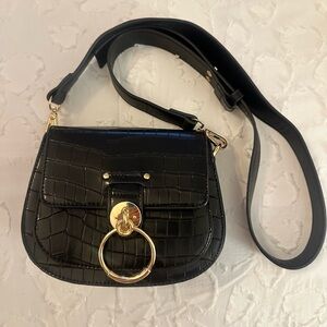 Black and Gold  Leather Bag